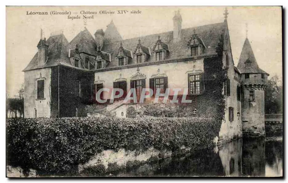 Léonnan (Gironde) — Schloss Ollivier 14. Jahrhundert — Nordfassade - Vorderseite