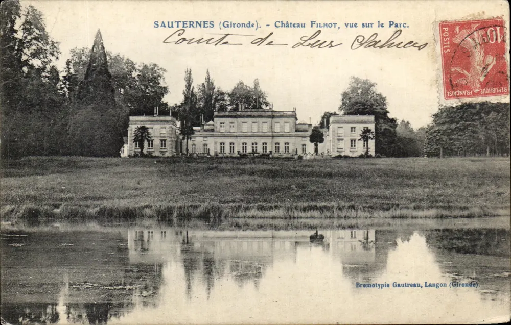 Sauternes (Gironde) — Château Filhot, Ansicht des Parks — Bremotypie Gautreau, Langon (Gironde) - Vorderseite