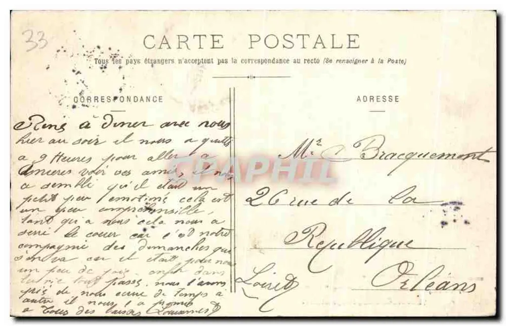 Fronsac (Gironde) — Schloss "La Dauphine" — Verlag Morange - Rückseite