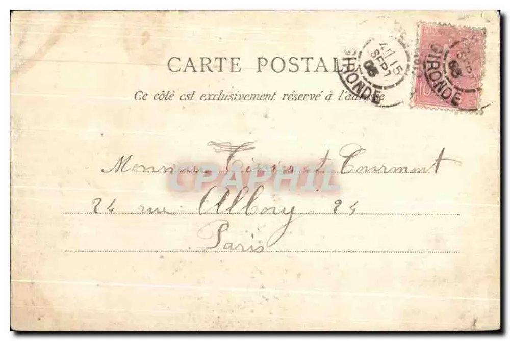 Pessac nahe Bordeaux — Schloss Cru, Bellegrave — Marcel Delbouy, Verlag Bordeaux - Rückseite