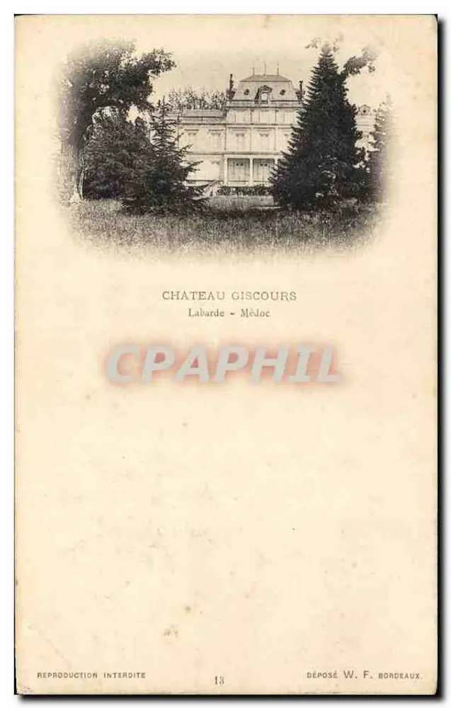 Castelo Giscours — Labarde - Médoc — Depositado W. F. Bordeaux - Frente