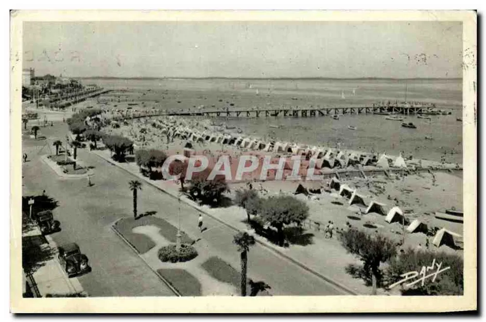 Arcachon — A praia e o porto — Edição Renault-Bescaud, Bordeaux - Frente