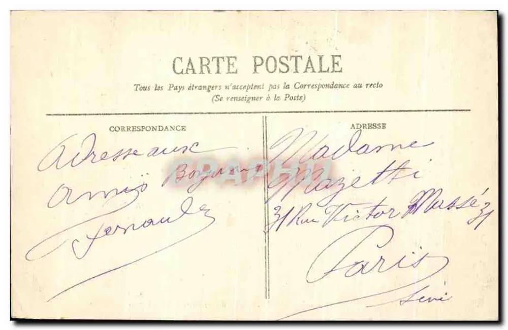 Arcachon — Côte d'Argent — Place Thiers — editor BR - 180 - Verso