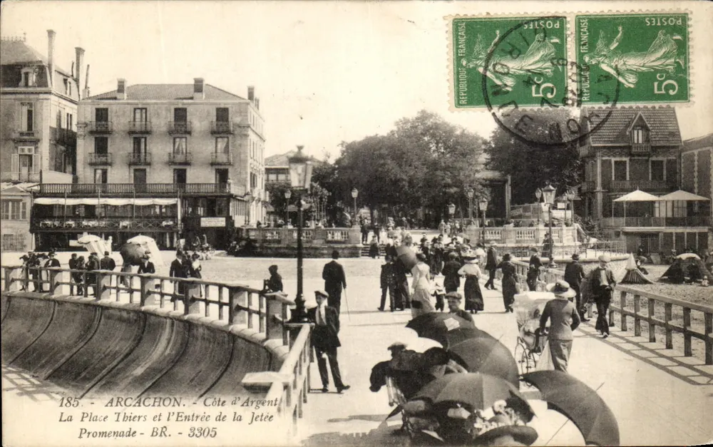 Arcachon - Côte d'Argent - La Place Thiers und der Eingang zur Jetée - B.R. 3305 - Vorderseite