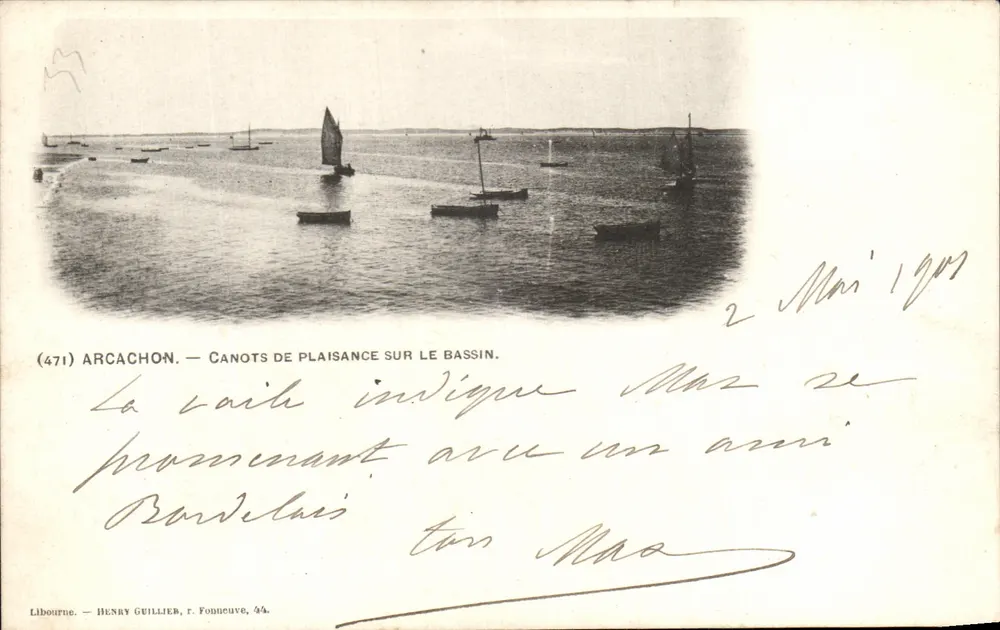 Arcachon — Segelboote am Hafen — Henry Guillier, r. Fonneuve, 44 - Vorderseite