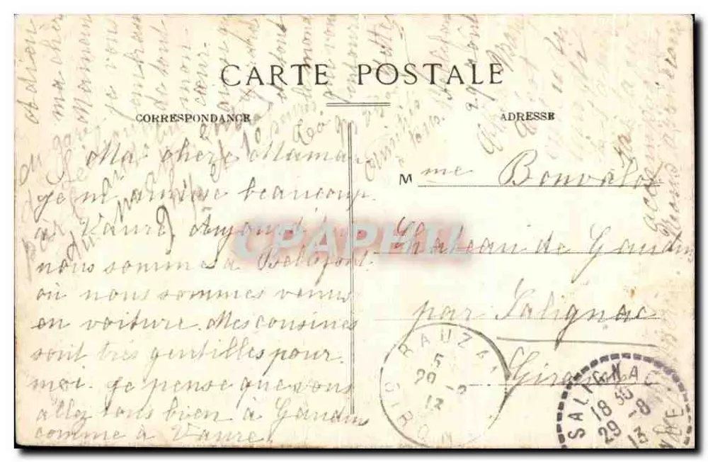 Rauzan (Gironde) — Ruínas do antigo castelo feudal (século XIII) — P. R. P. n°225 - Verso