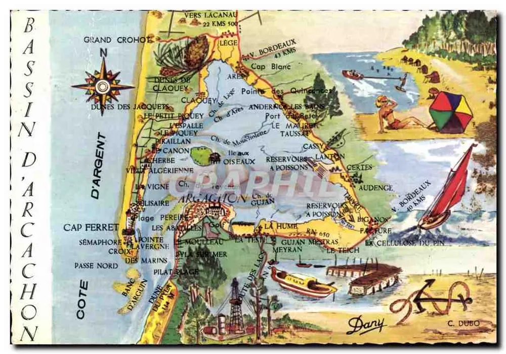 Bassin d'Arcachon — Illustrierte Ansichtskarte — Dany & C. Dubo - Vorderseite