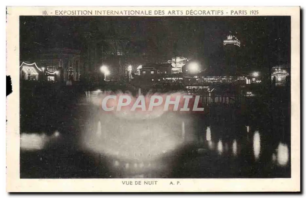 Internationale Ausstellung dekorativer Künste — Nachtansicht — A.P. — Paris 1925 - Vorderseite