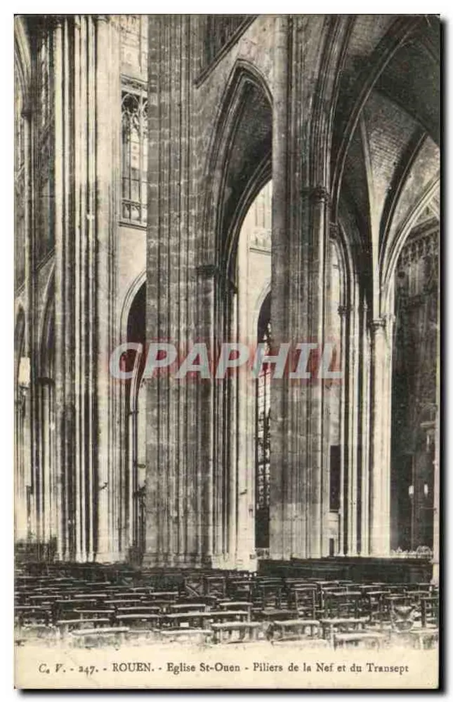 Rouen - Kirche St-Ouen - Pfeiler der Kirche und des Transepts - Vorderseite