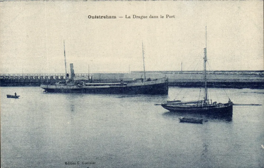 Oustreham — Die Drague im Hafen — Edition G. Guernier - Vorderseite