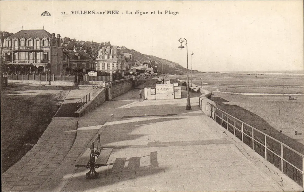 Villers-sur-Mer - Der Schutzdamm und der Strand — A. Hug, Verlag n°21 - Vorderseite