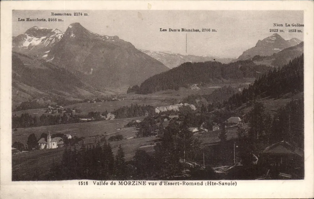 Vale de MORZINE vista de Essert-Romand (Hte-Savoie) — 1516 — L. Fauraz, edit. Annecy (Hte-Savoie) - Frente