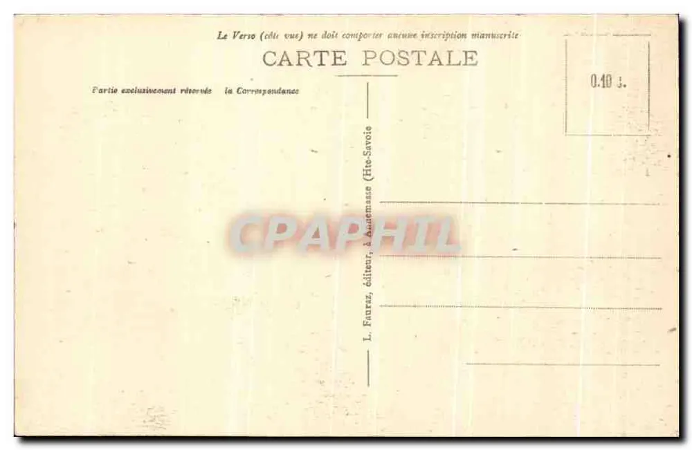 Morzine (Haute-Savoie) - Entrada do Village — L. Fauraz, editor, n° 835 - Verso
