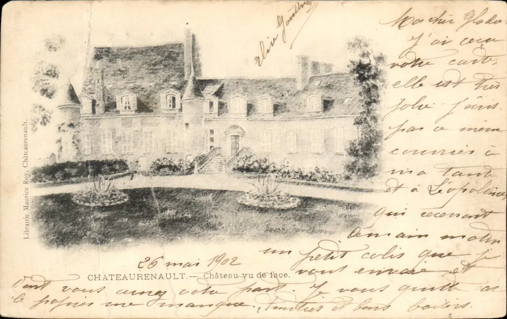 Château de Châteaurault — vu de face — Librairie Maurice Roy, Châteaurault - Frente