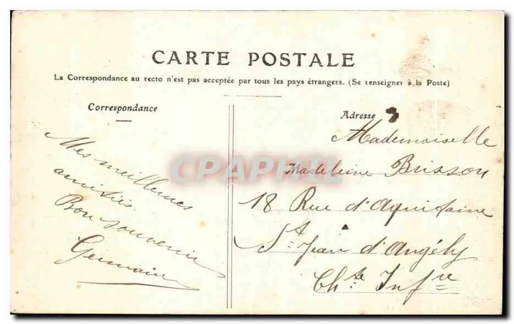 Lublé (I.-et-L.) — Castelo da Salmonière (fachada leste) — A. L. J. - Verso