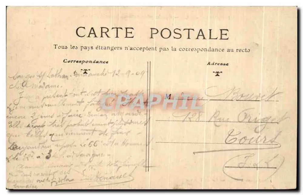 Männer (I.-et-L.) — Haupteingang des Alten Schlosses — A. Gadín, Verlag in Savigne-sur-Lathan (I.-et-L.) - Rückseite