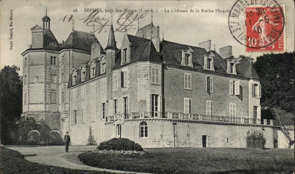 Sepmes, nahe Ste-Maure (I-et-L.) — Schloss la Roche Ploquoir — Henri Desmé, Ste-Maure - Vorderseite