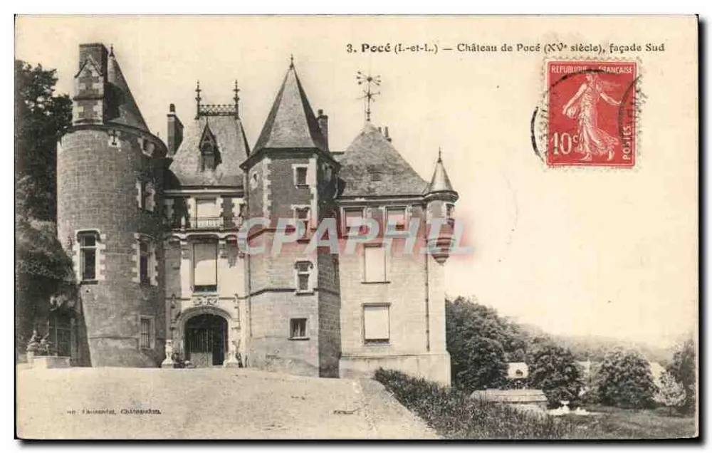 Pocé (Loir-et-Cher) — Castelo de Pocé (século XV), fachada Sul - Frente