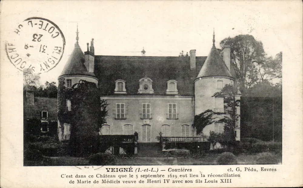 Castelo de Veiigné (Loir-et-Cher) — reconciliação de Maria de Médicis e Luís XIII — G. Pédu, Esvres - Frente