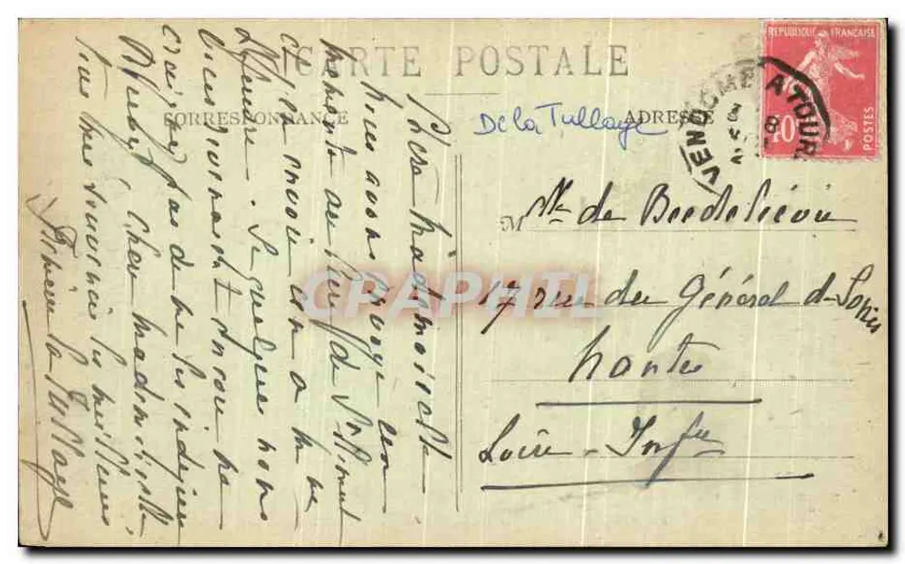 Kasteel van Pierrefitte - Auzouer (Loir-et-Cher) — Omgeving van Tours — Uitgever J. Nattier, fotograaf in Auzouer-sur-Loir - Achterkant