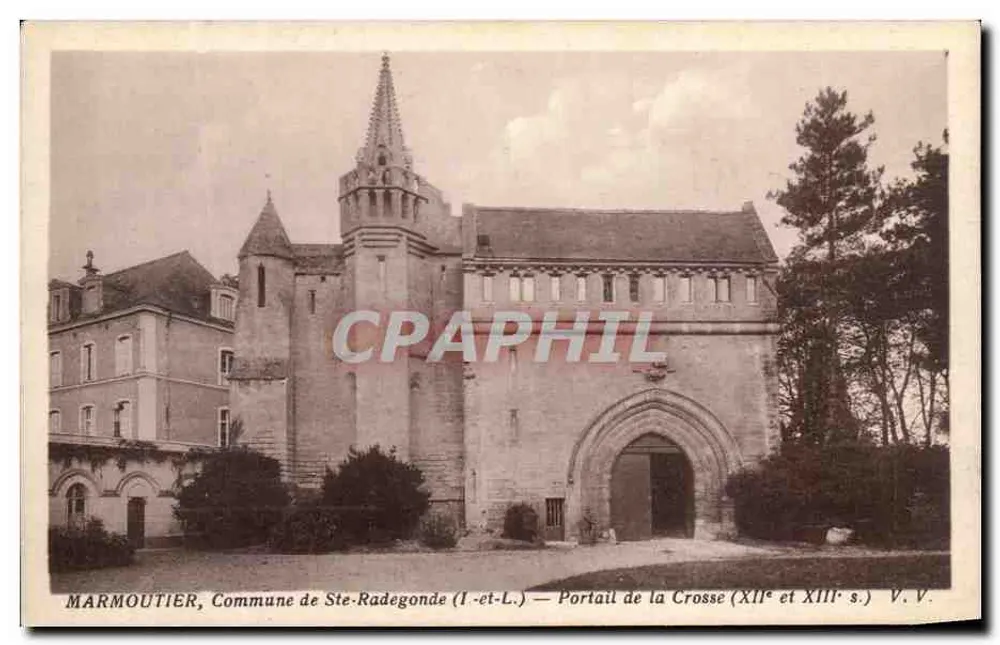 Marmoutier, Gemeinde Sainte-Radegonde (Indre-et-Loire) — Portal der Crosse (12. und 13. Jahrhundert) - Vorderseite