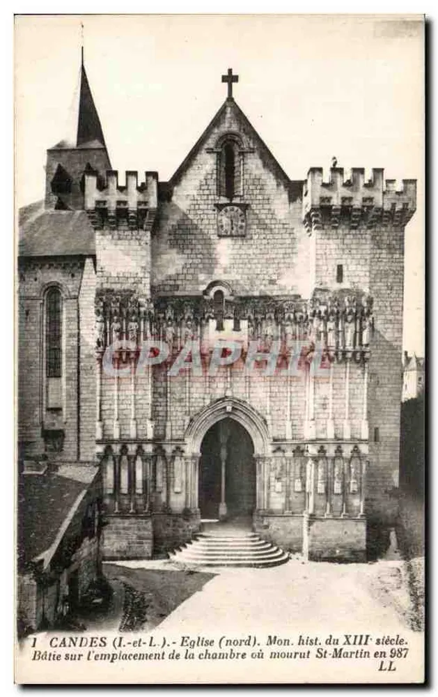 कैंडेस (जे-एट-एल.) - चर्च (उत्तर)। इतिहास के मंदिर, 13वीं शताब्दी। बाउल्डिंग उस स्थान पर बनाई गई जहां सेंट मार्टिन 987 में मरे - आगे