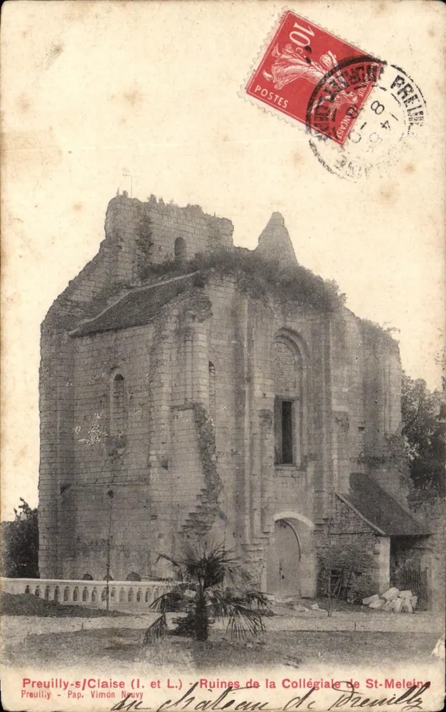 Preuilly-s/Claise (I. et L.) — Ruines de la Collégiale de St-Melein — Sini-Bromure A. Bruger Frères - Vorderseite