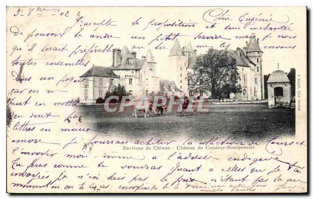 Schloss Coudray-Montpensier — Umgebung von Chinon — Verlag F. BULLET, Édit. Chinon - Vorderseite