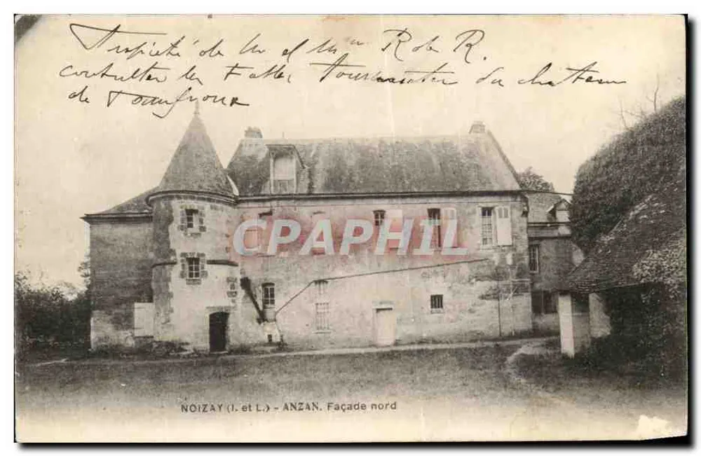 Anzan (Noizay, Indre-et-Loire) — Façada północna zamku — wydawca nieznany - Awers