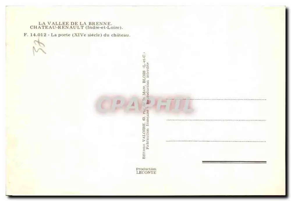 Tor des Schlosses Château-Renaud — 15. Jahrhundert — Editions Valoire - Rückseite