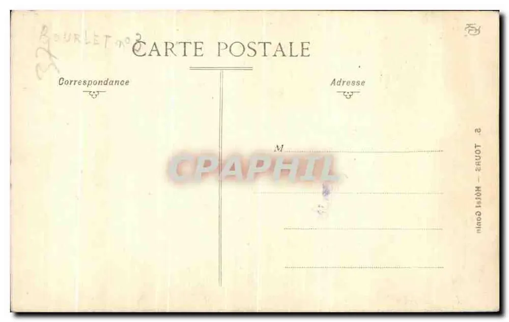 Tours — Hotel Gonin — editor D. (n°5) - Verso