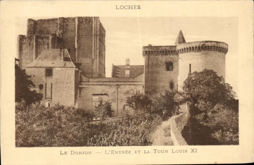 Loches — Der Bergfried, der Eingang und die Turm Louis XI — n° 452 - Vorderseite