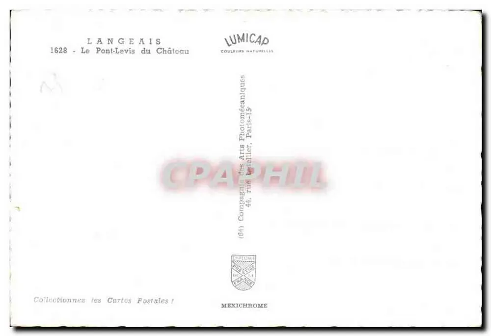 Langeais — O Pont-Levis do Castelo — Editor LUMICAP - Verso