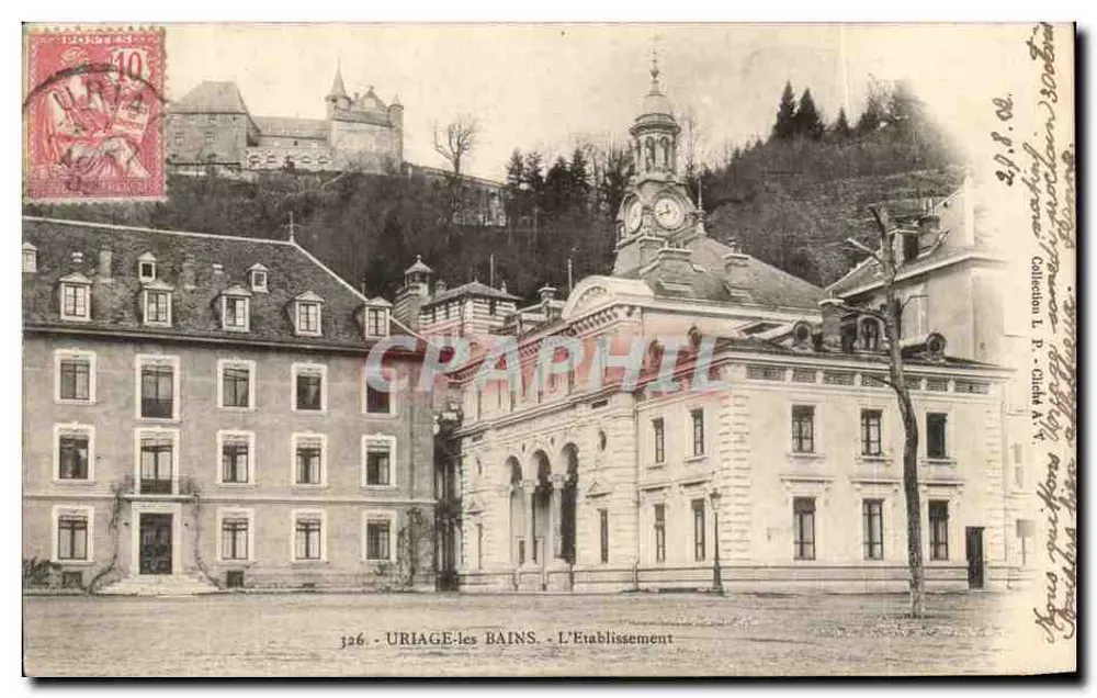 Uriage-les-Bains - O Estabelecimento — n°326 — editor P. Clède - Frente