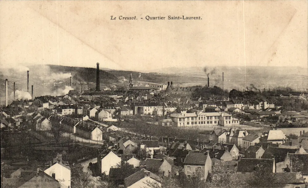 Le Creusot - Bairro Saint-Laurent — vista aérea — Coleção do Photo-Club - Frente