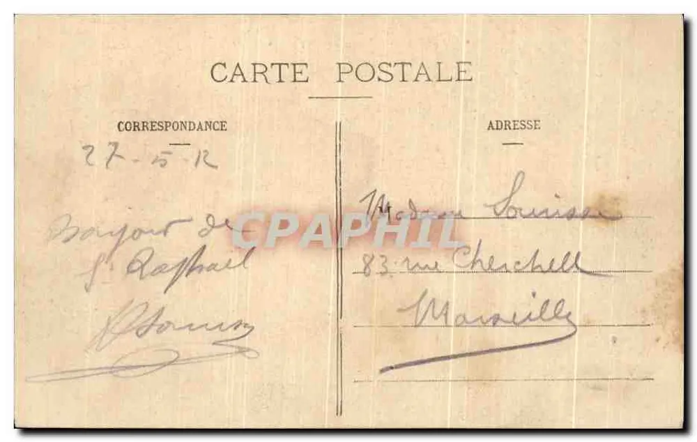 St-Raphaël — algemene uitzicht vanaf de zee — Cliché van de Papeterie Parisienne - Achterkant