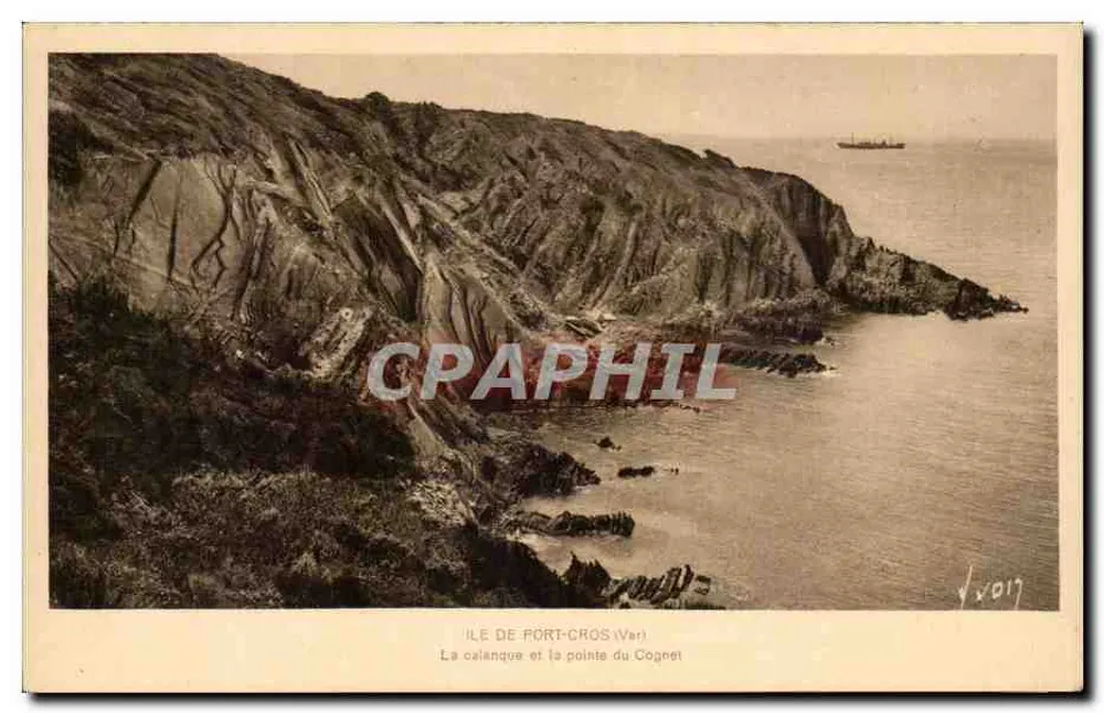 Insel Port-Cros (Var) — Die Calanque und die Pointe du Cogne — Éditions d'Art Wartel - Vorderseite