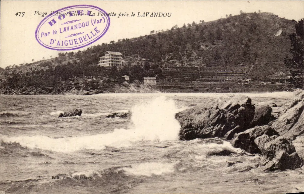 Strand von Aiguelles - La Focette nahe Lavandou (Var) — Von Lavandou — Verlag Simeon, Tabakgeschäft - Vorderseite