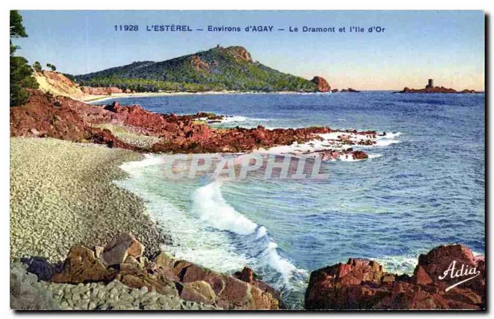 L'ESTÉREL — Vicinanze di AGAY — Il Dramont e l'Isola d'Or — Adia - Recto
