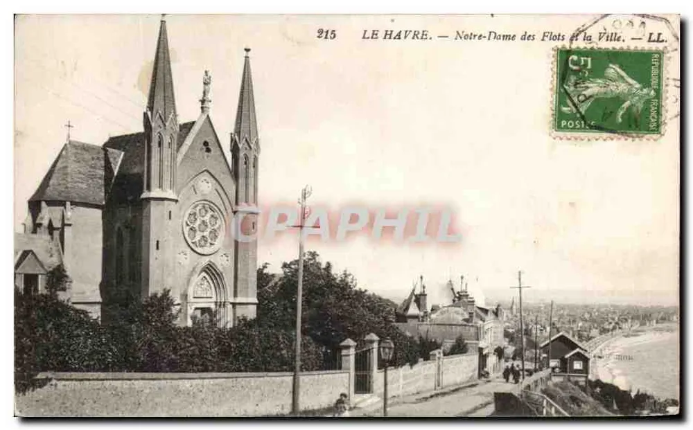 Le Havre — Notre-Dame des Flots und die Stadt — LL. — Verlag LL, Nr. 215 - Vorderseite