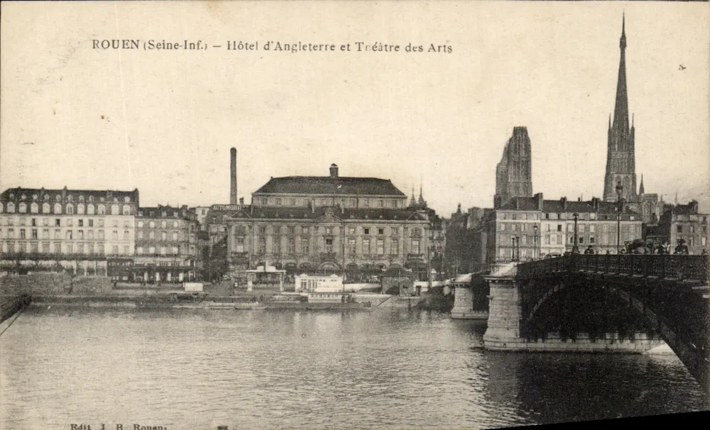 Rouen (Seine-Inf.) — Hôtel d'Angleterre und Théâtre des Arts — Edit. J. B. Ronan - Vorderseite