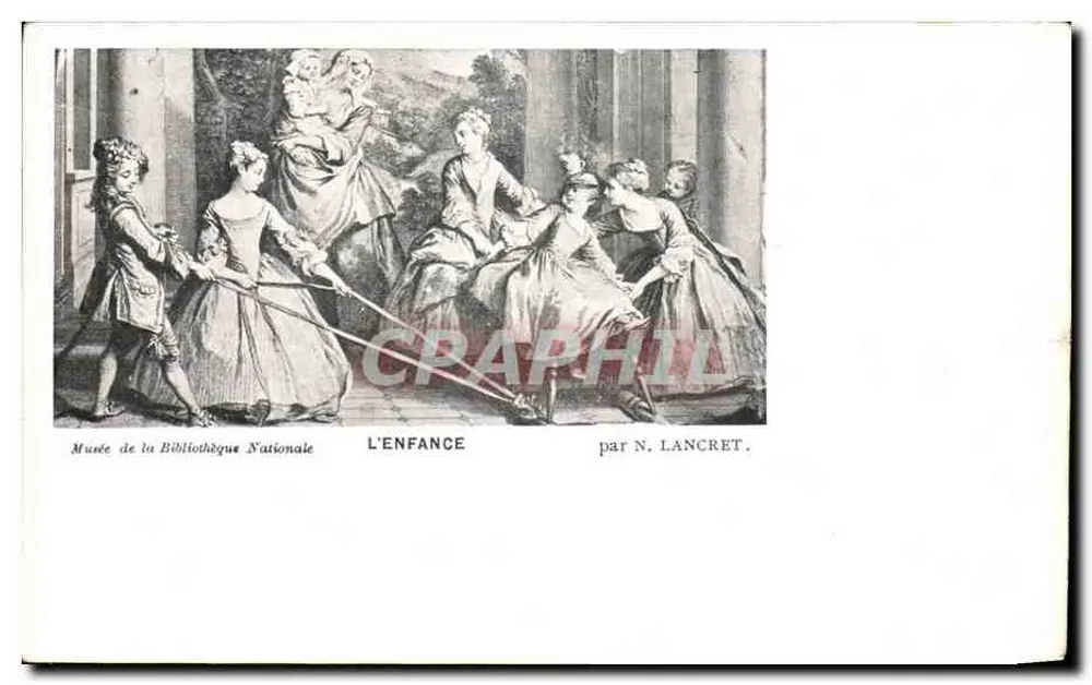 A Infância — obra de N. Lancret — Museu da Biblioteca Nacional - Frente