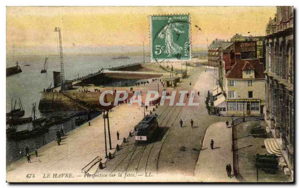 Le Havre — Perspectiva sobre a Dique — LL. n° 474 - Frente