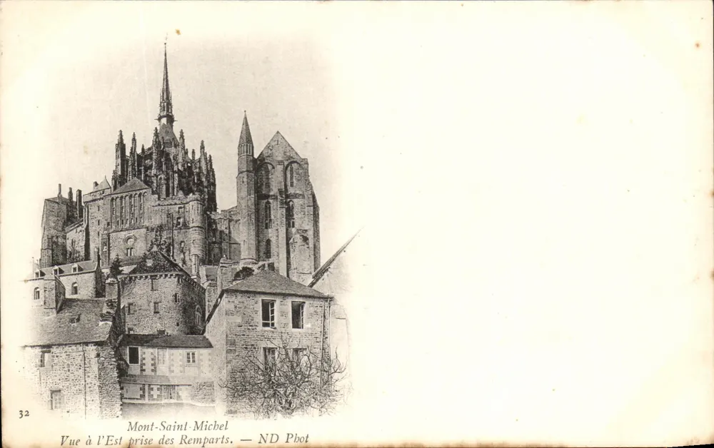 Mont-Saint-Michel — Ansicht von Osten vom Wall — ND Phot - Vorderseite