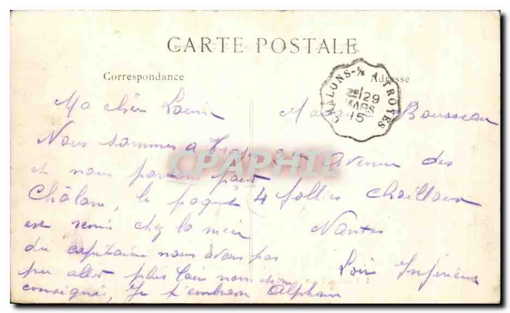 Troyes — Quai dos Condes da Champagne — S. Brunclair, Troyes - Verso