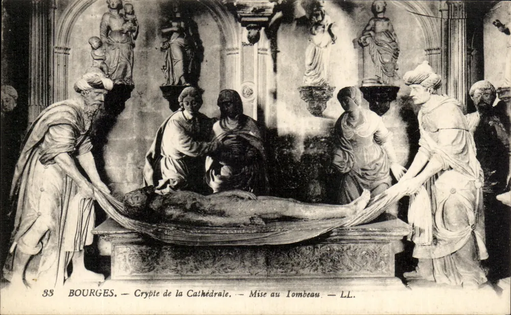 Bourges — Cripta da Catedral — Mise au Tombeau — LL. - Frente