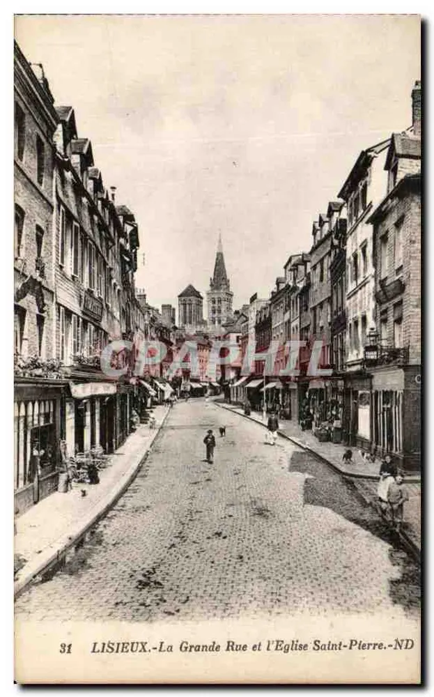 Lisieux - Die Hauptstraße und die Kirche Saint-Pierre - ND - Vorderseite