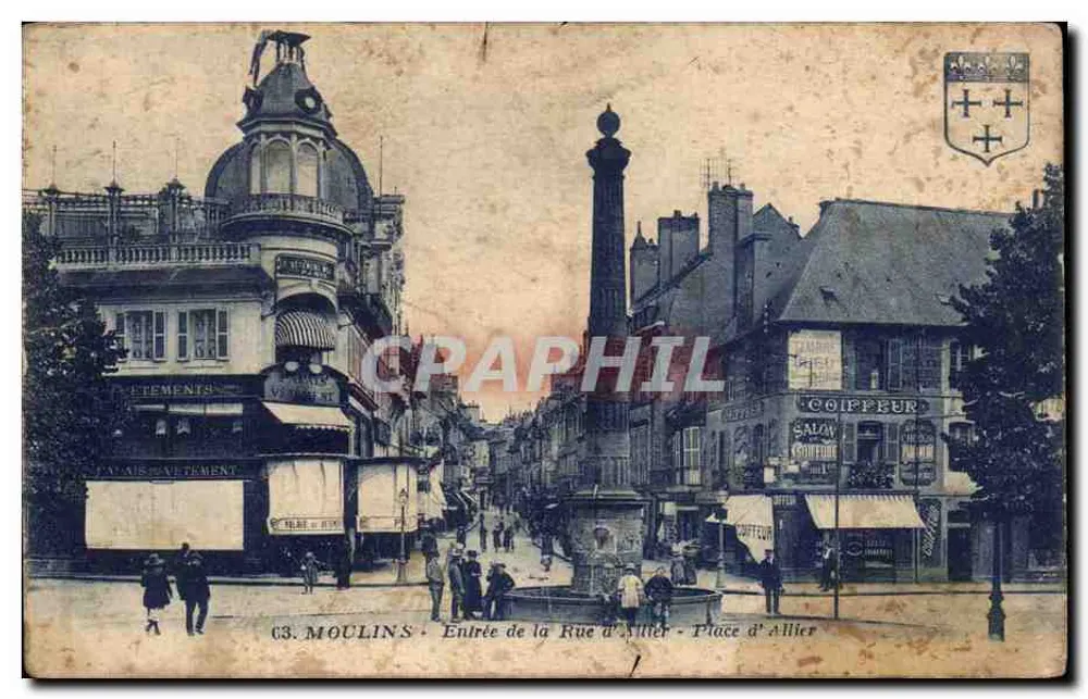 Moulins — Eingang der Rue d'Allier - Place d'Allier — G. Artaud, Verlag - Vorderseite