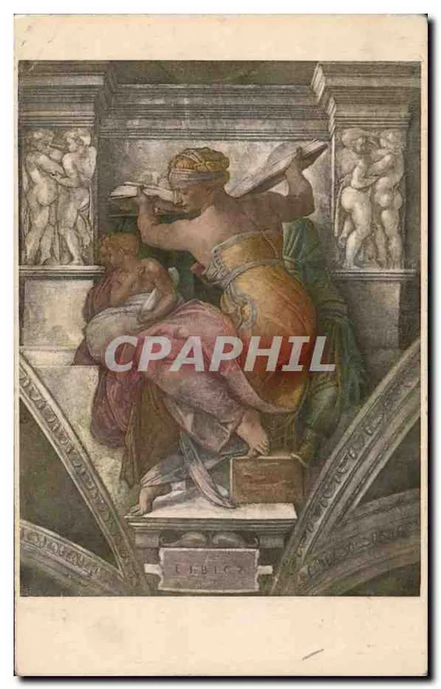Sibylle Libique — fresco da capela Sistina — editor Roberto Hoesch, n° 659 - Frente