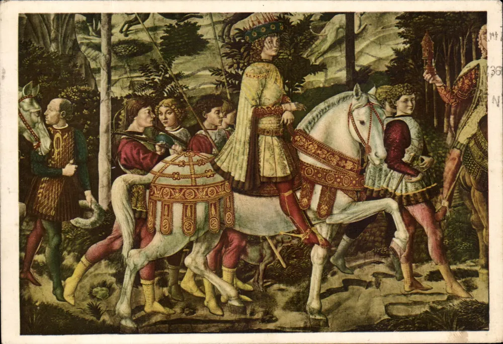 Lorenzo de' Medici in königlicher Kleidung — Benozzo Gozzoli — Verlag Elbocromia Zacchefi, Mailand - Vorderseite